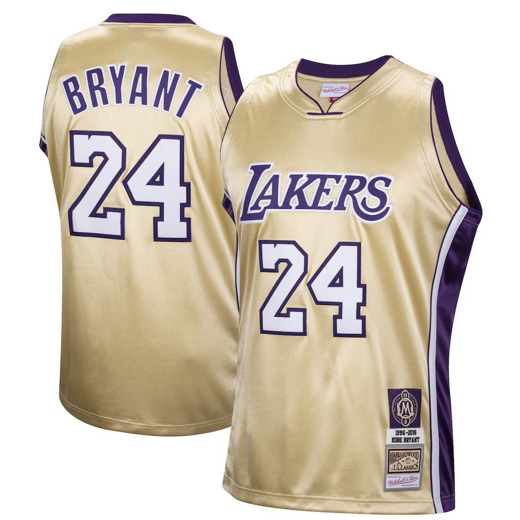 Trusc LA.Lakers #24 Kobe Bryant Mitchell & Ness Gold Hall of Fame Class of 2020 #24 Authentic Hardwood Classics Jerseys