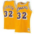 Trusc LA.Lakers #32 Magic Johnson Mitchell & Ness Gold 1984-1985 Hardwood Classics Swingman Jerseys