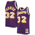 Trusc LA.Lakers #32 Magic Johnson Mitchell & Ness Purple 1984-1985 Hardwood Classics Authentic Jerseys