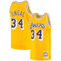 Trusc LA.Lakers #34 Shaquille O'Neal Mitchell & Ness Gold 1996-1997 Hardwood Classics Authentic Jerseys