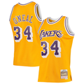 Trusc LA.Lakers #34 Shaquille O'Neal Mitchell & Ness Gold 199697 Hardwood Classics Swingman Jerseys