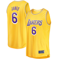 Trusc LA.Lakers #6 LeBron James Gold 2021-2022 Fast Break Replica Stitched Jerseys - Icon Edition