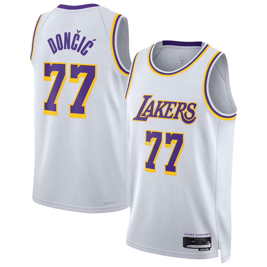 Trusc LA.Lakers #77 Luka Don?i? White Swingman Stitched Jerseys - Association Edition