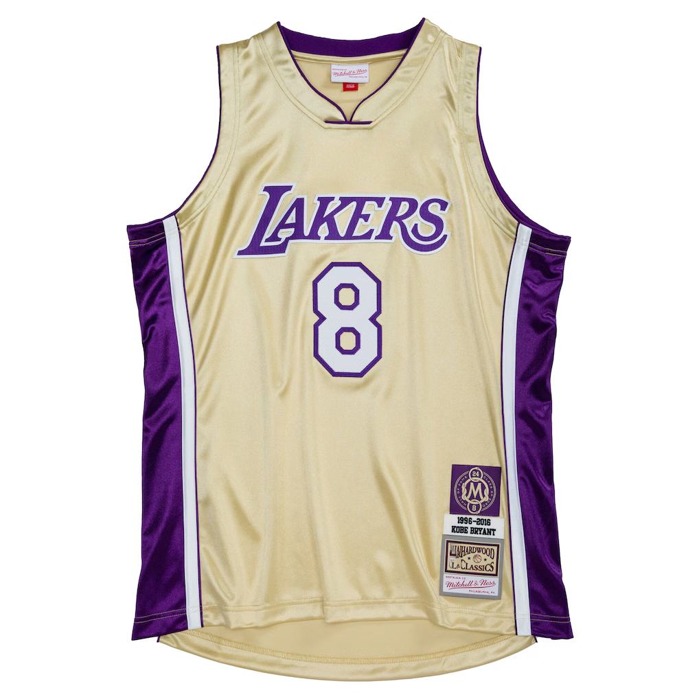 Trusc LA.Lakers #8 Kobe Bryant Mitchell & Ness Gold Hall of Fame Class of 2020 #8 Authentic Stitched Jerseys