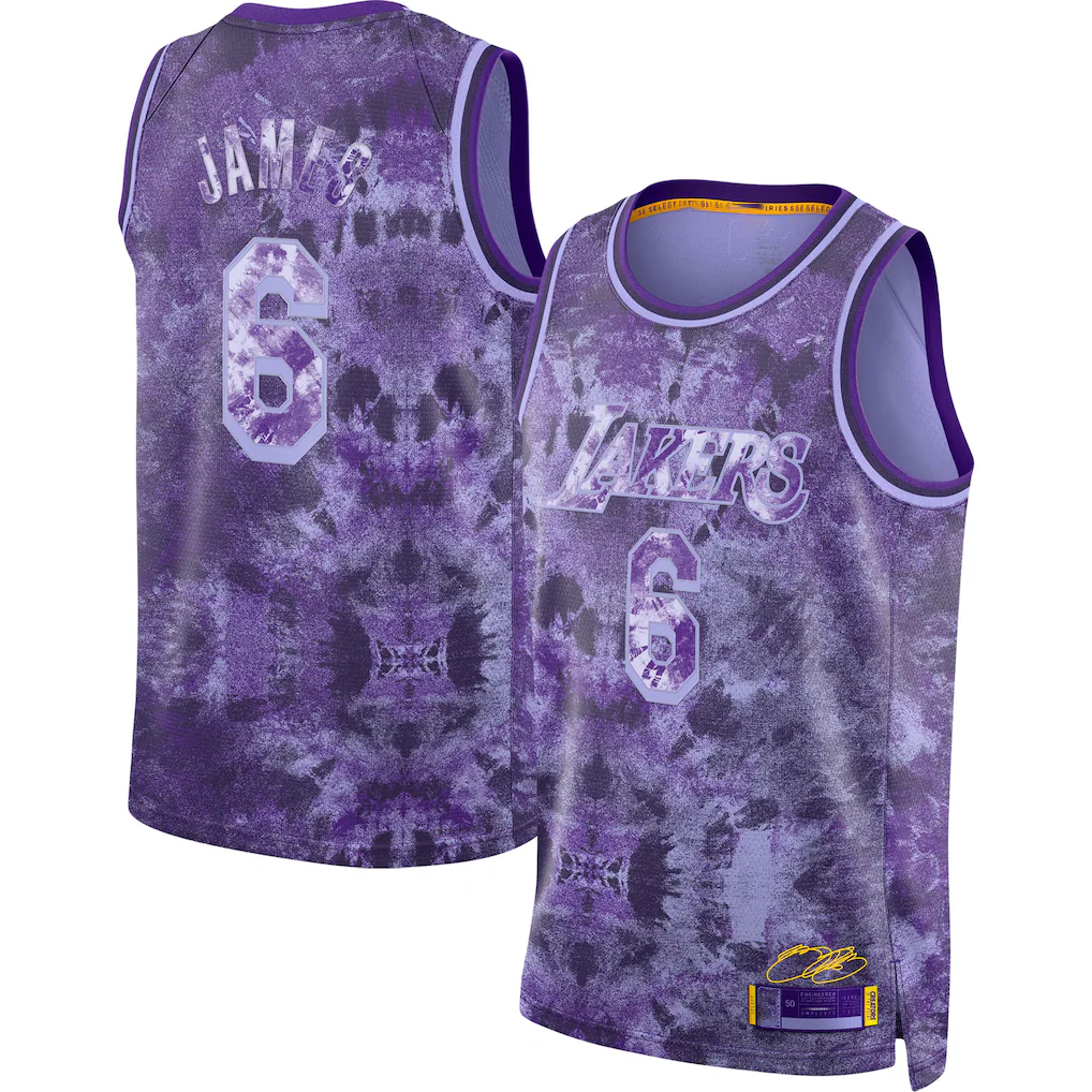 Trusc LA.Lakers #8 LeBron James Purple Select Series Swingman Stitched Jerseys