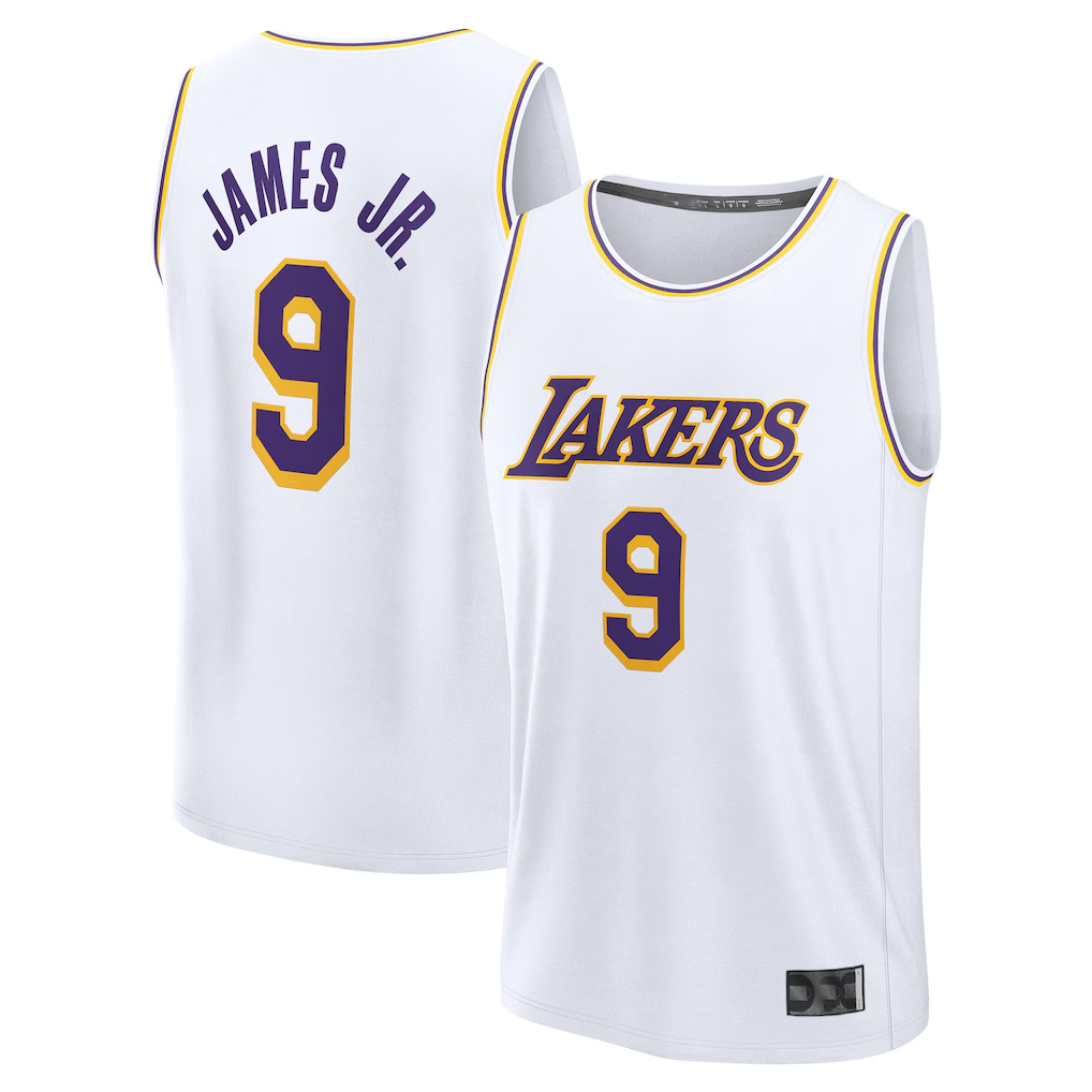 Trusc LA.Lakers #9 Bronny James White Fast Break Replica Player Stitched Jerseys - Association Edition