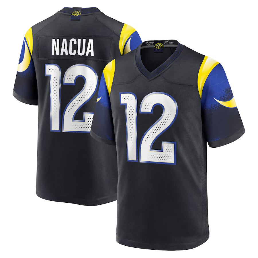 Trusc LA.Rams #12 Puka Nacua Player Midnight Blue Rivalries Collection Game Stitched Jerseys