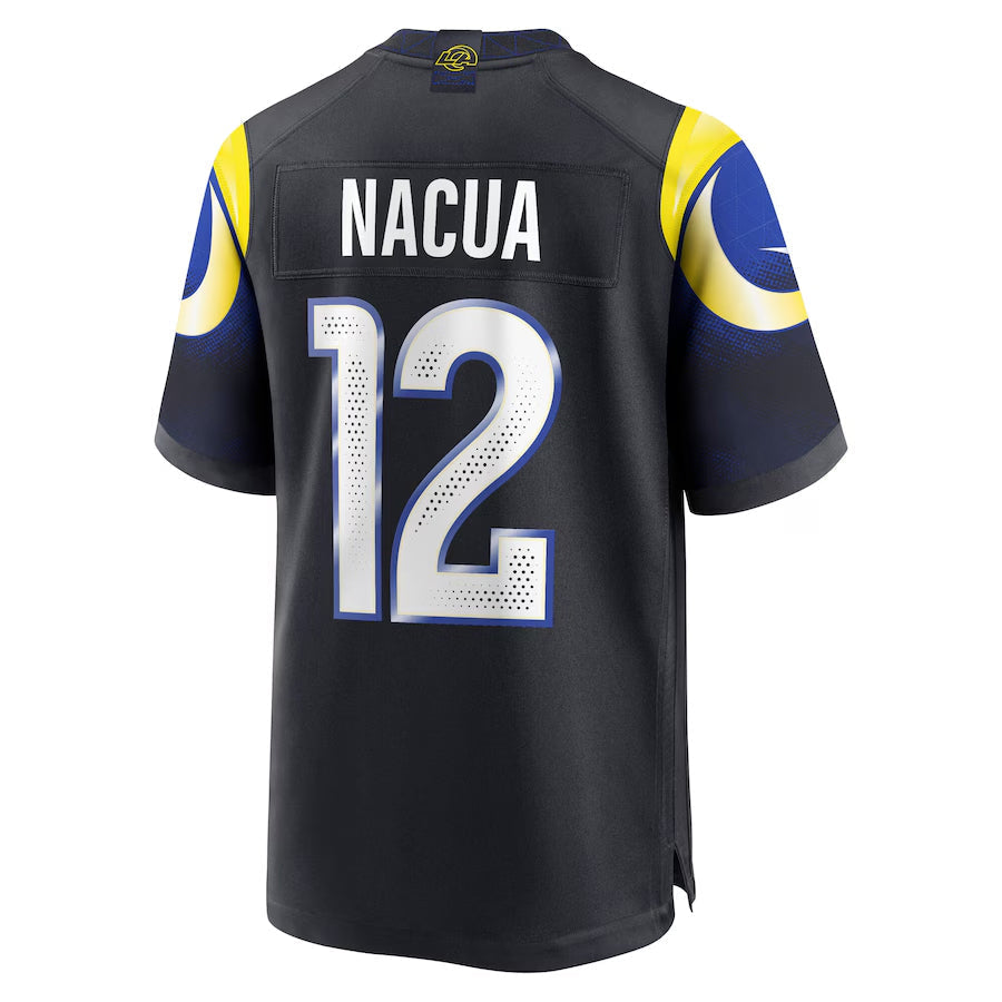 Trusc LA.Rams #12 Puka Nacua Player Midnight Blue Rivalries Collection Game Stitched Jersey