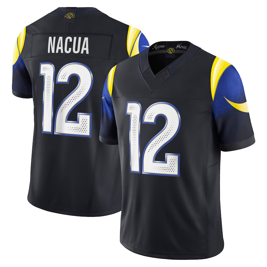 Trusc LA.Rams #12 Puka Nacua Player Midnight Blue Rivalries Collection Vapor Limited Stitched Jerseys