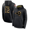 Trusc LA.Rams #12 Puka Nacua Player Salute to Service Black Hoodies Stitched Jerseys