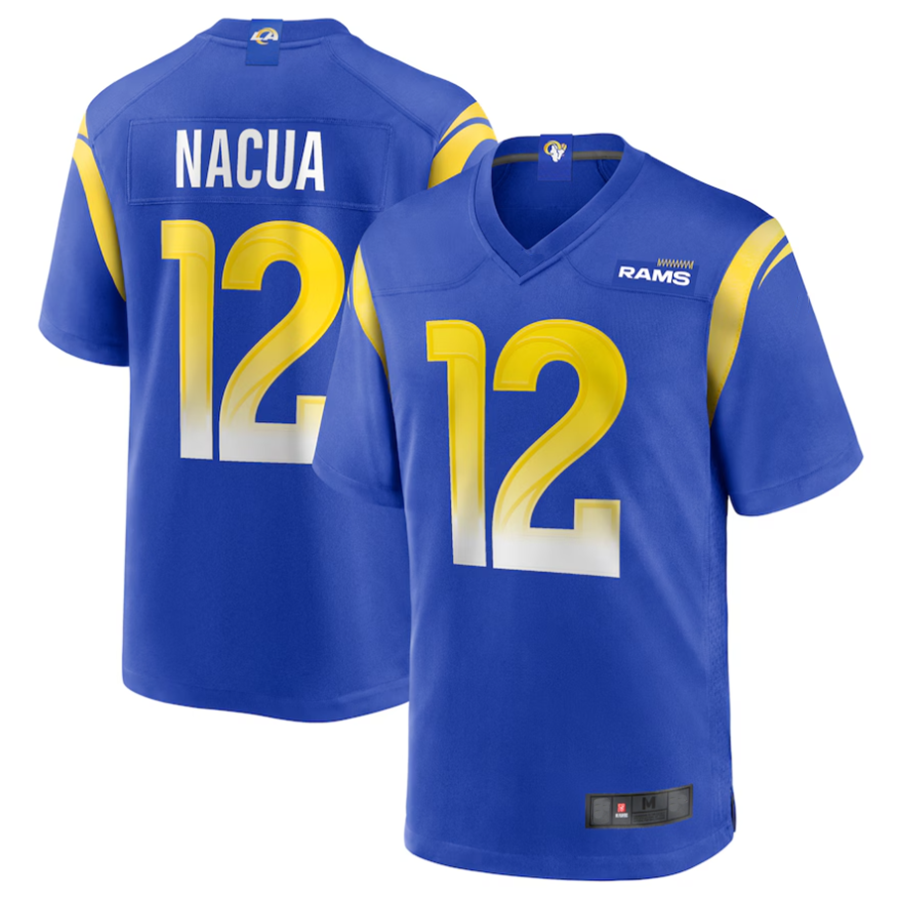 Trusc LA.Rams #12 Puka Nacua Royal Game Player Jersey American Stitched Jerseys