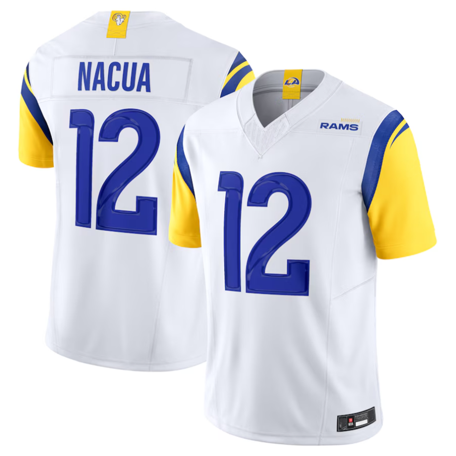 Trusc LA.Rams #12 Puka Nacua White Vapor F.U.S.E. Limited Player Stitched Jerseys