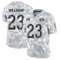 Trusc LA.Rams #23 Kyren Williams Player Arctic Camo Salute to Service Limited Stitched Jerseys