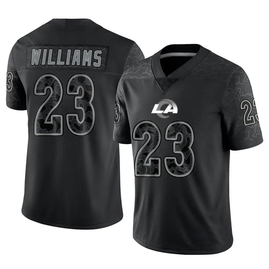 Trusc LA.Rams #23 Kyren Williams Player Black RFLCTV Limited Stitched Jerseys