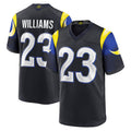 Trusc LA.Rams #23 Kyren Williams Player Midnight Blue Rivalries Collection Game Stitched Jersey