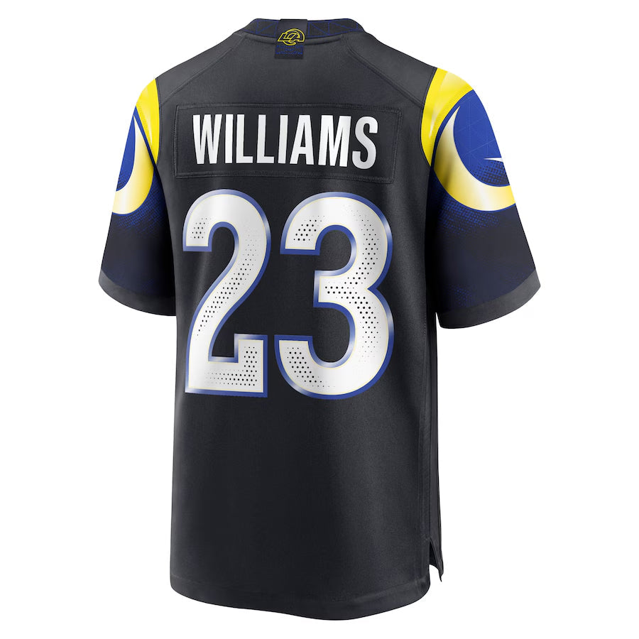 Trusc LA.Rams #23 Kyren Williams Player Midnight Blue Rivalries Collection Game Stitched Jerseys