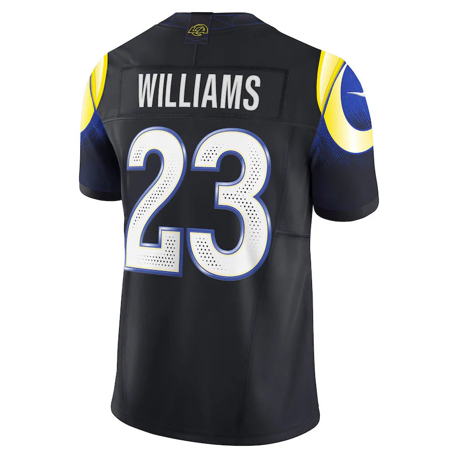 Trusc LA.Rams #23 Kyren Williams Player Midnight Blue Rivalries Collection Vapor Limited Stitched Jerseys