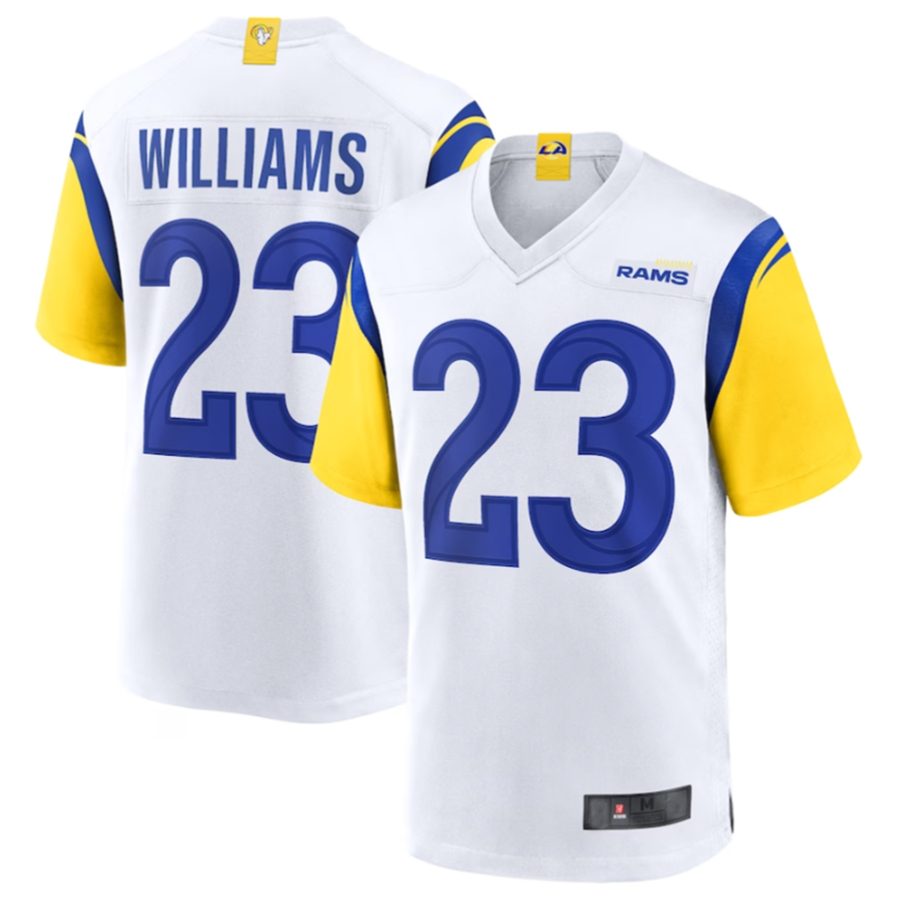 Trusc LA.Rams #23 Kyren Williams White Game Jersey American Stitched Jerseys