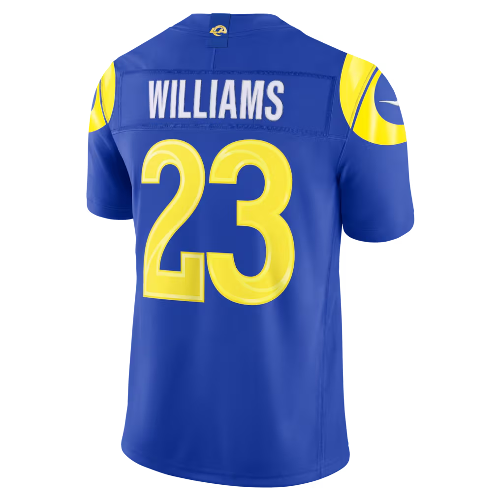 Trusc LA.Rams #23 Kyren Williams Royal Team Vapor F.U.S.E. Stitched Limited Jerseys