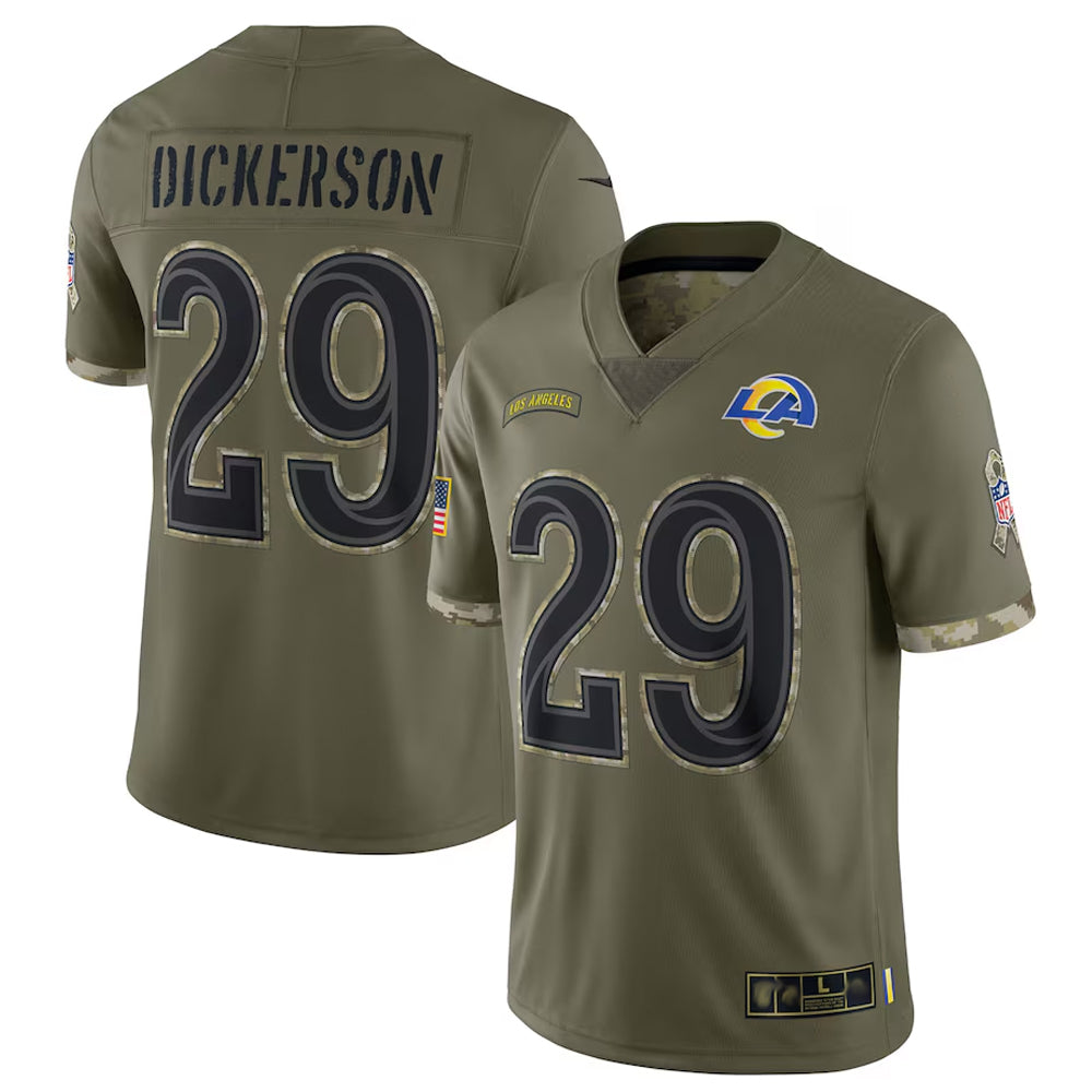 Trusc LA.Rams #29 Eric Dickerson Player Salute To Service Olive Football Jerseys