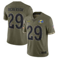 Trusc LA.Rams #29 Eric Dickerson Player Salute To Service Olive Football Jerseys