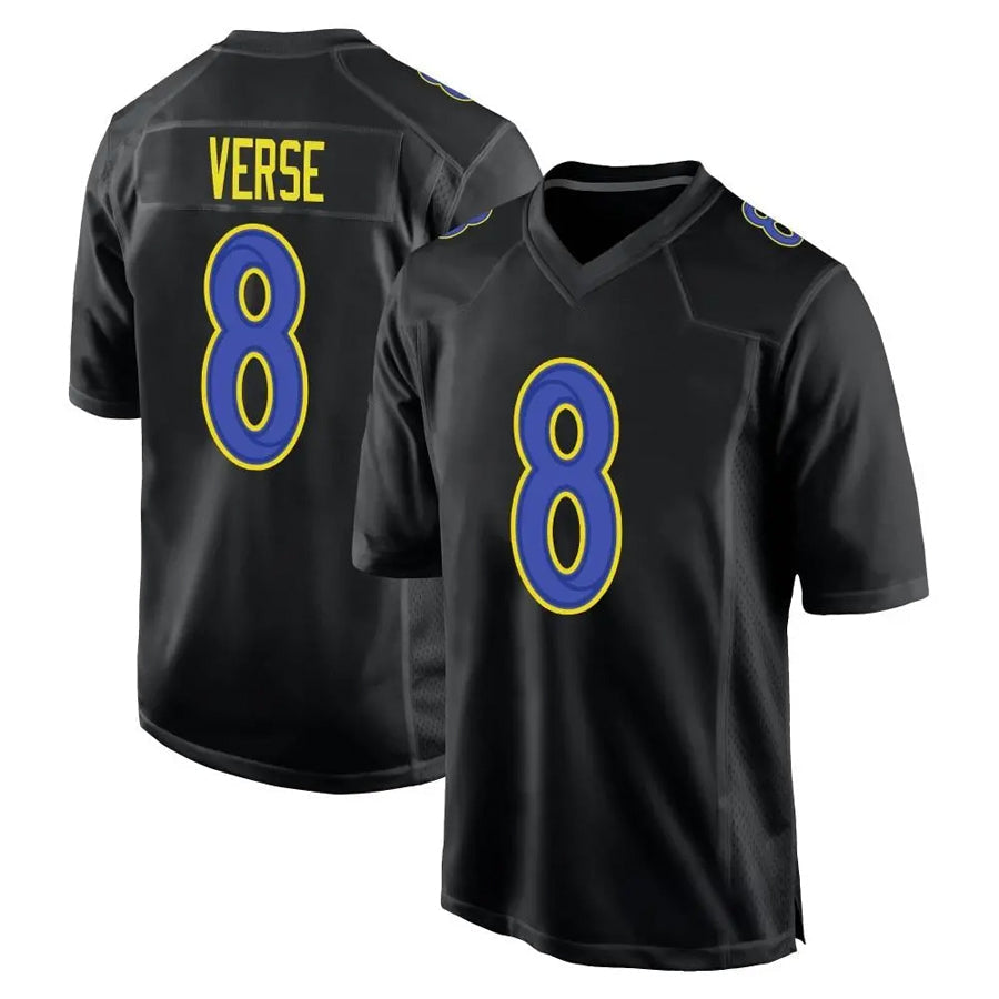 Trusc LA.Rams #8 Jared Verse Player Black Fashion Game Stitched Jerseys
