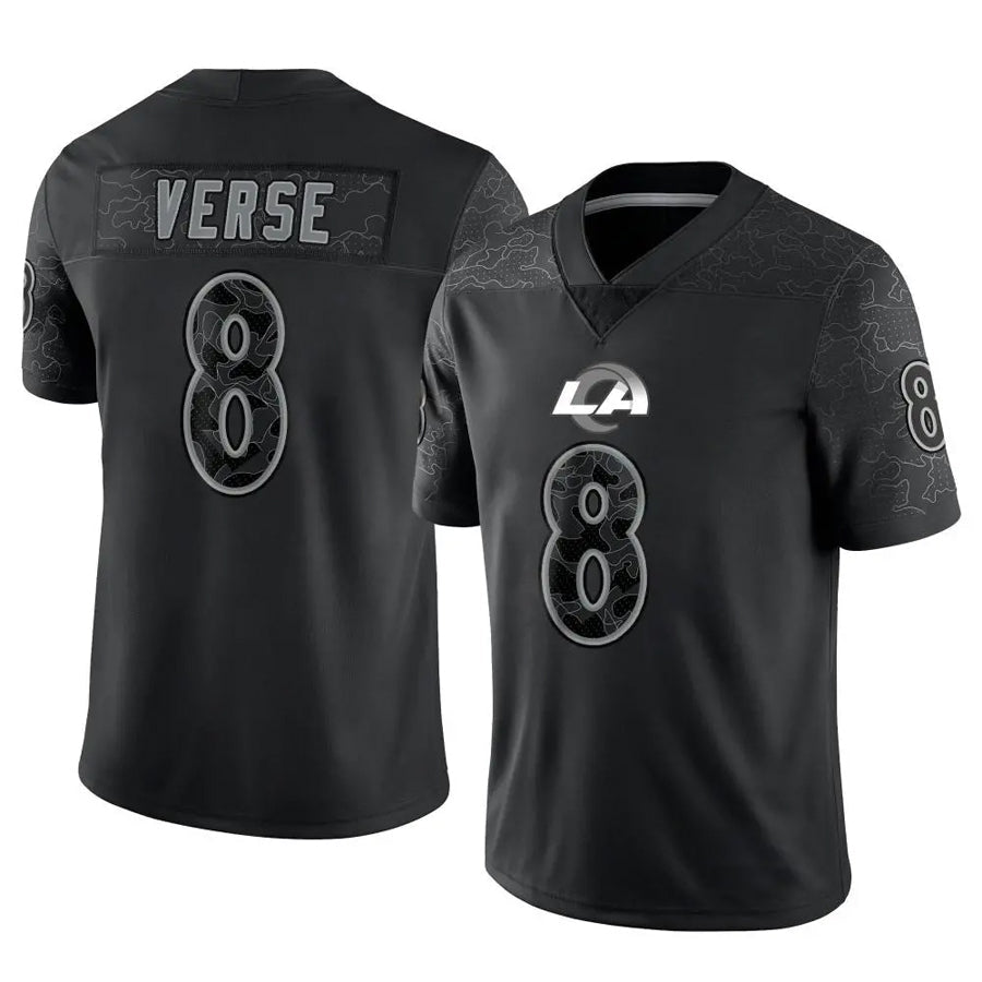 Trusc LA.Rams #8 Jared Verse Player Black RFLCTV Limited Stitched Jerseys