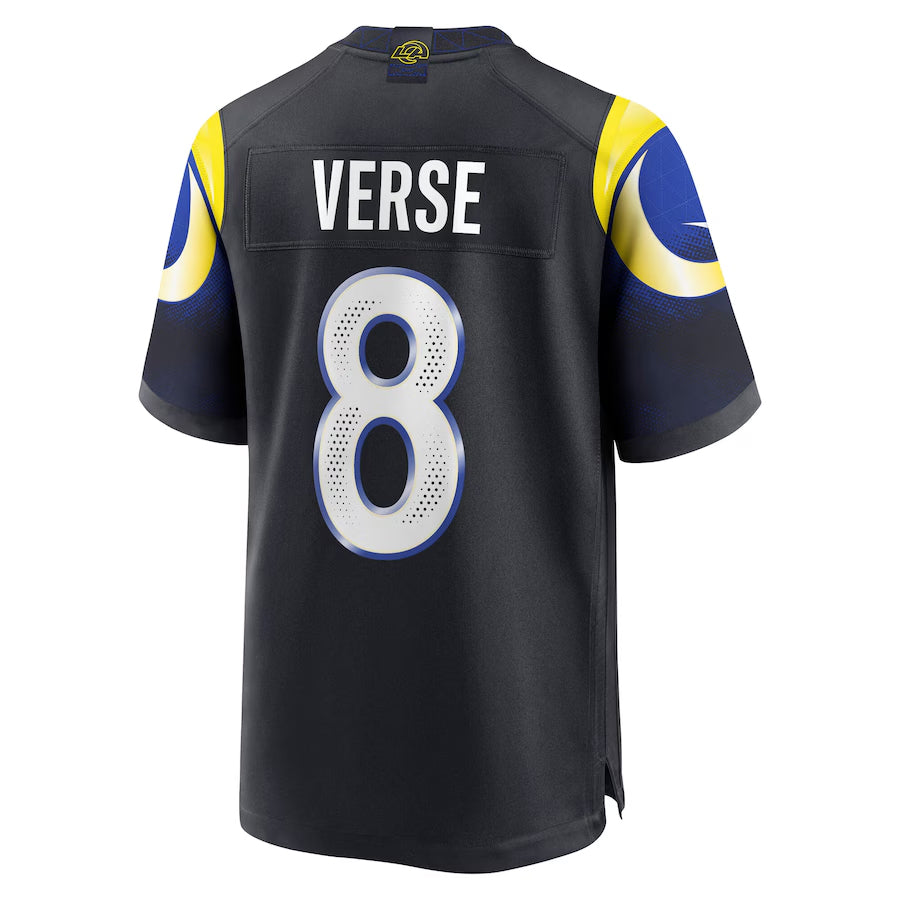 Trusc LA.Rams #8 Jared Verse Player Midnight Blue Rivalries Collection Game Stitched Jerseys