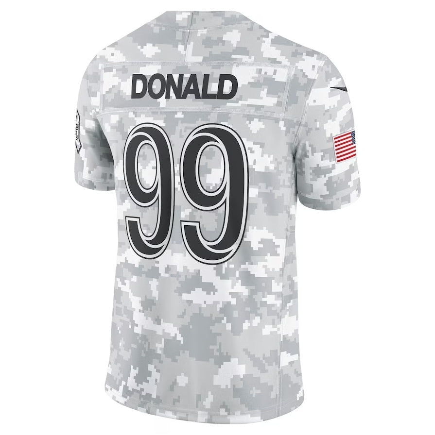 Trusc LA.Rams #99 Aaron Donald Arctic Camo 2024 Salute to Service Retired Player Limited Jersey Stitched Jerseys