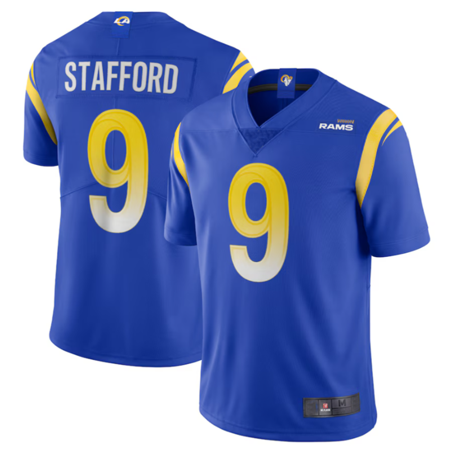 Trusc LA.Rams #9 Matthew Stafford Royal Vapor Limited Jersey American Stitched Jerseys