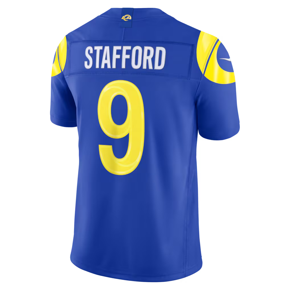 Trusc LA.Rams #9 Matthew Stafford Royal Team Vapor F.U.S.E. Stitched Limited Jerseys