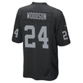 Trusc LV.Raiders #24 Charles Woodson Player Black Home Game Stitched Jerseys