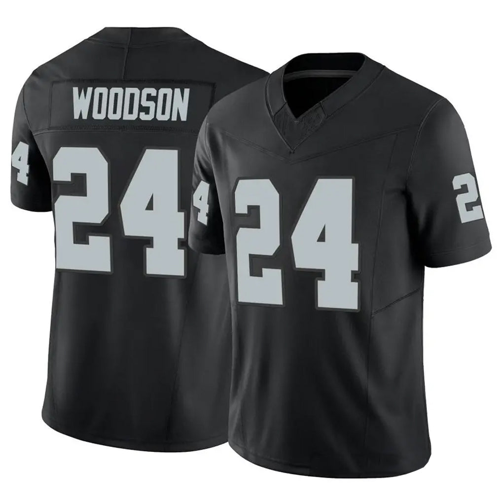 Trusc LV.Raiders #24 Charles Woodson Player Black Vapor F.U.S.E Limited Stitched Jerseys