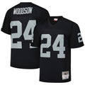 Trusc LV.Raiders #24 Charles Woodson Player Mitchell & Ness Black Legacy Replica Stitched Jerseys