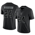 Trusc LV.Raiders #24 Charles Woodson Player RFLCTV Limited Black Stitched Jerseys