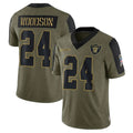Trusc LV.Raiders #24 Charles Woodson Player Salute To Service Olive Stitched Jerseys