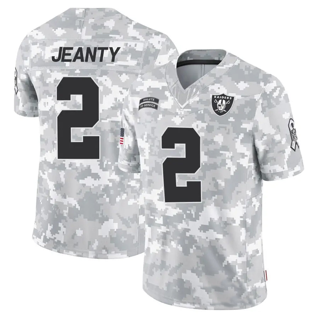 Trusc LV.Raiders #2 Ashton Jeanty Player Arctic Camo Salute to Service Limited  Stitched Jerseys