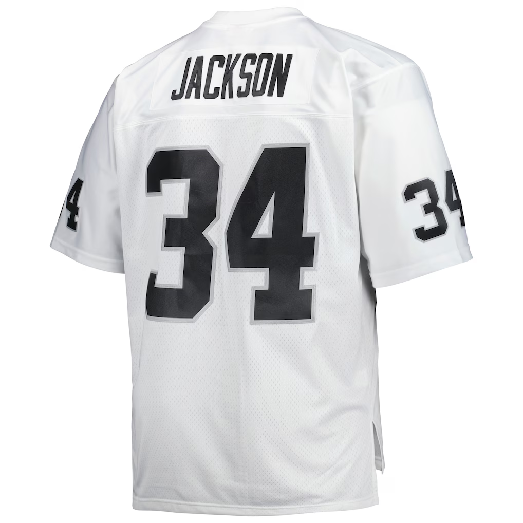 Trusc LV.Raiders #34 Bo Jackson Mitchell & Ness White Big & Tall 1988 Retired Player Replica Stitched Jerseys