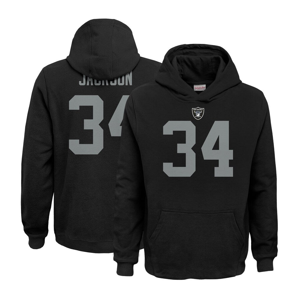 Trusc LV.Raiders #34 Bo Jackson Player Black Salute to Service Hoodies Stitched Jerseys