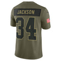 Trusc LV.Raiders #34 Bo Jackson Player Salute To Service Limited Olive Stitched Jerseys