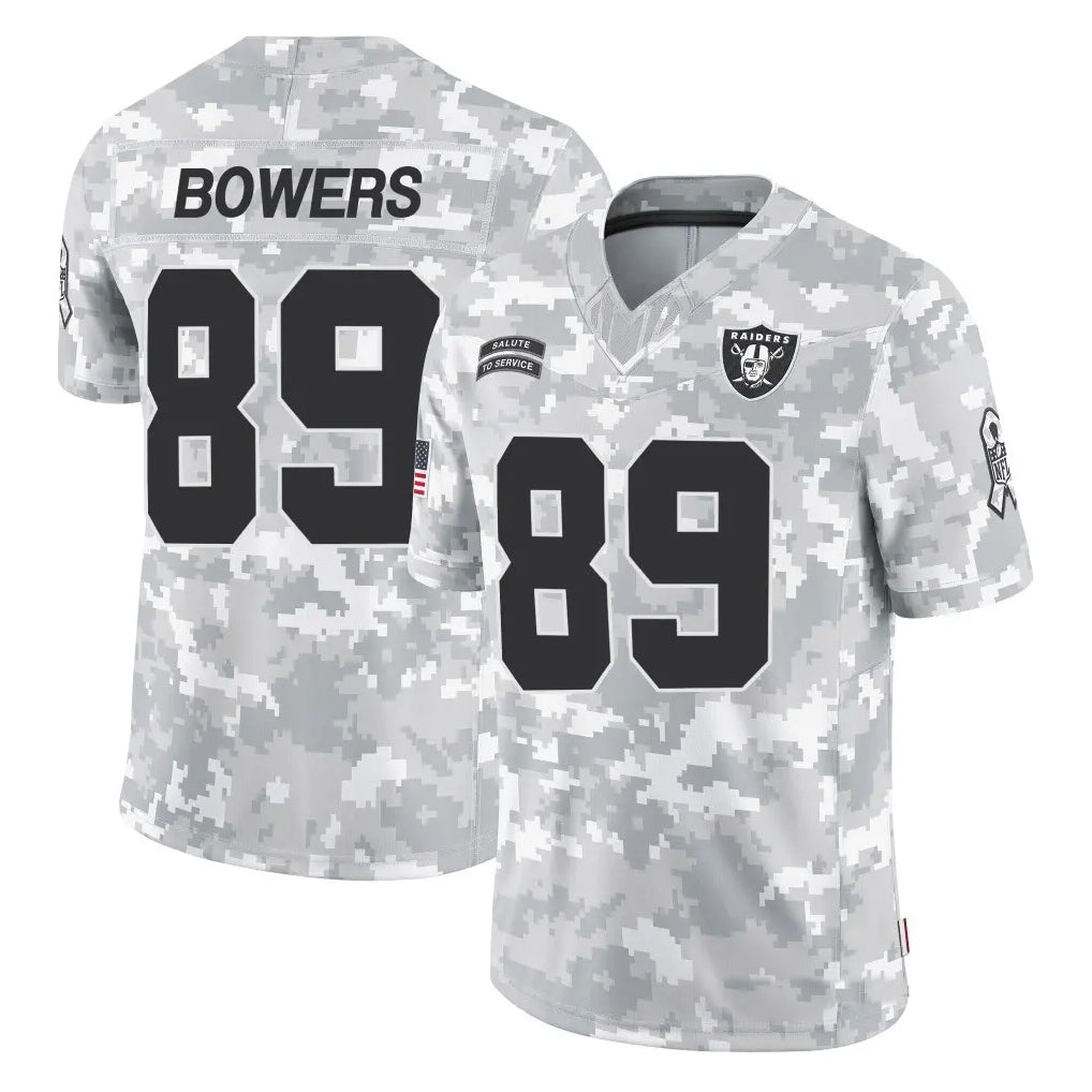 Trusc LV.Raiders #89 Brock Bowers Player Arctic Camo Salute to Service Limited  Stitched Jerseys
