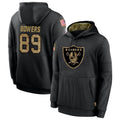Trusc LV.Raiders #89 Brock Bowers Player Salute to Service Black Hoodies Stitched Jerseys