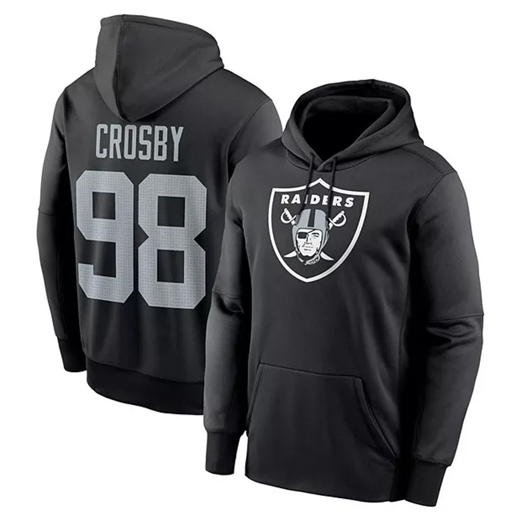 Trusc LV.Raiders #98 Maxx Crosby Player Black Salute to Service Hoodies Stitched Jerseys
