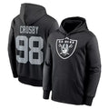 Trusc LV.Raiders #98 Maxx Crosby Player Black Salute to Service Hoodies Stitched Jerseys