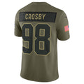 Trusc LV.Raiders #98 Maxx Crosby Player Salute To Service Limited Olive Stitched Jerseys
