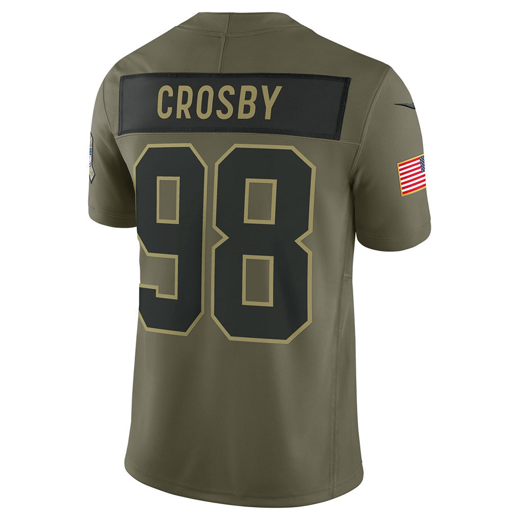 Trusc LV.Raiders #98 Maxx Crosby Player Salute To Service Limited Olive Stitched Jerseys