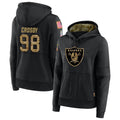 Trusc LV.Raiders #98 Maxx Crosby Player Salute to Service Black Hoodies Stitched Jerseys