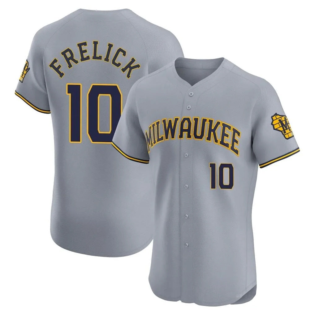 Trusc M.Brewers #10 Sal Frelick Player Gray Home Limited Elite Stitched Jerseys