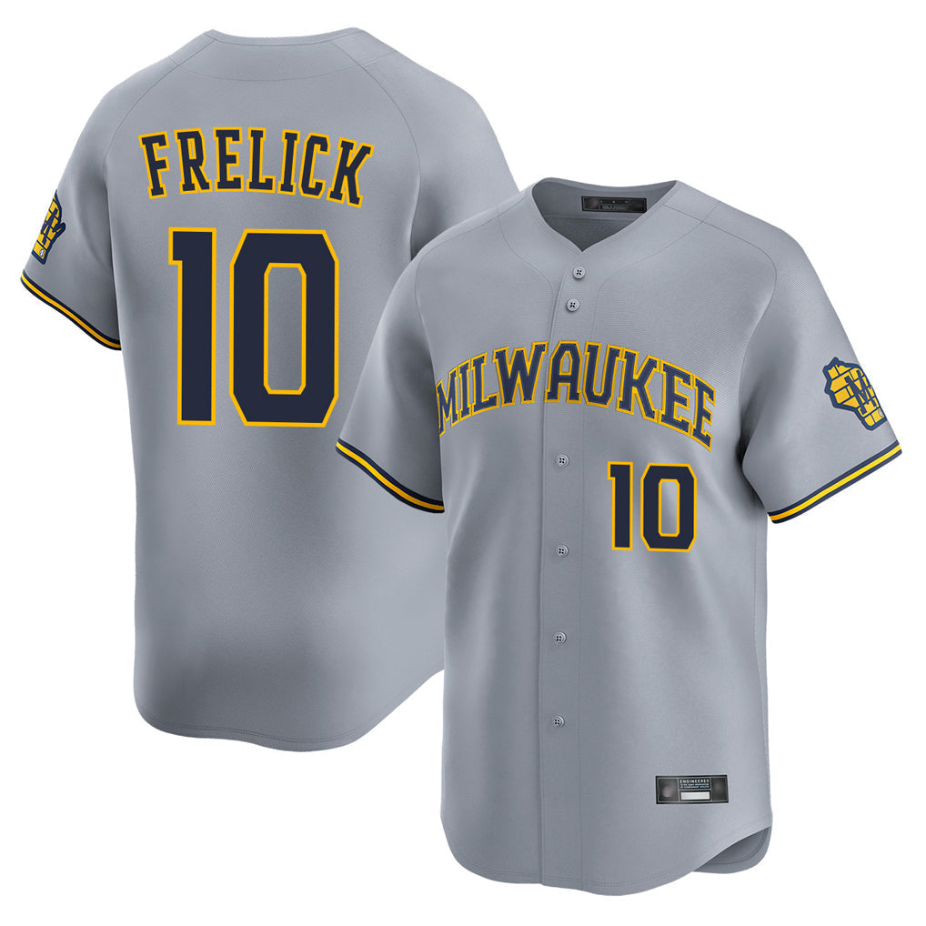 Trusc M.Brewers #10 Sal Frelick Player Gray Home Limited Stitched Jerseys