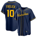 Trusc M.Brewers #10 Sal Frelick Player Navy Home Game Stitched Jerseys